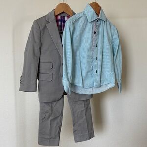 Isaac Mizrahi 3T Gray Kids Suit Jacket, Pant and Shirt Three-Piece Set